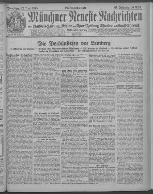 Münchner neueste Nachrichten Dienstag 22. Juni 1915