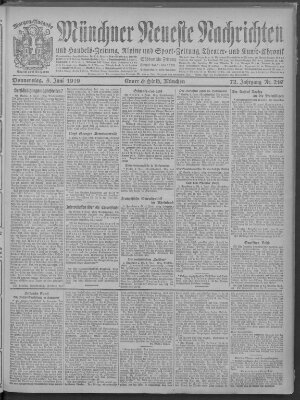 Münchner neueste Nachrichten Donnerstag 5. Juni 1919