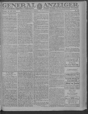Münchner neueste Nachrichten Dienstag 22. Juli 1919