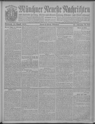 Münchner neueste Nachrichten Mittwoch 27. August 1919