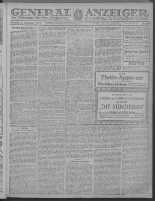 Münchner neueste Nachrichten Dienstag 2. September 1919