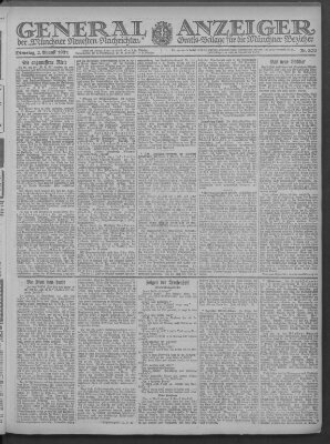 Münchner neueste Nachrichten Dienstag 2. August 1921
