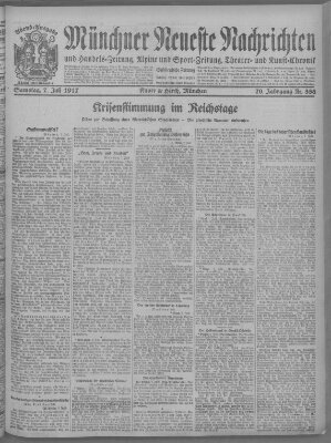 Münchner neueste Nachrichten Samstag 7. Juli 1917