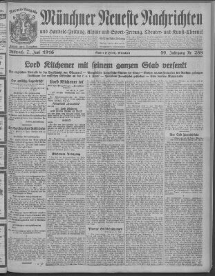 Münchner neueste Nachrichten Mittwoch 7. Juni 1916