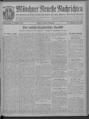 Münchner neueste Nachrichten Donnerstag 9. August 1917