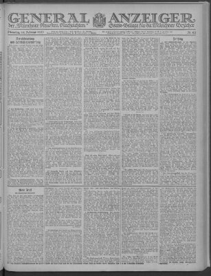 Münchner neueste Nachrichten Dienstag 14. Februar 1922