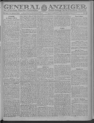 Münchner neueste Nachrichten Mittwoch 15. Februar 1922