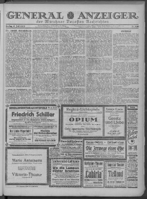 Münchner neueste Nachrichten Freitag 6. Juli 1923