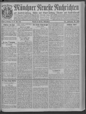 Münchner neueste Nachrichten Sonntag 19. Juni 1921