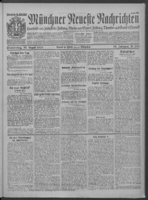 Münchner neueste Nachrichten Donnerstag 30. August 1923