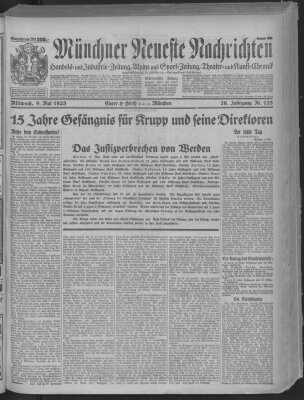 Münchner neueste Nachrichten Mittwoch 9. Mai 1923