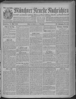 Münchner neueste Nachrichten Sonntag 13. Mai 1923