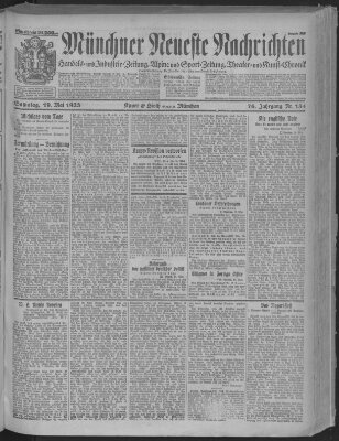 Münchner neueste Nachrichten Samstag 19. Mai 1923
