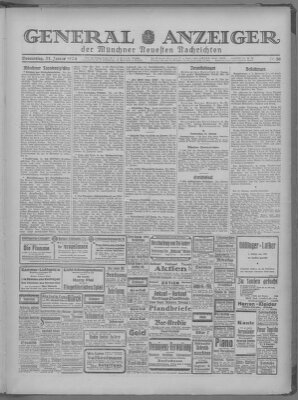 Münchner neueste Nachrichten Donnerstag 31. Januar 1924