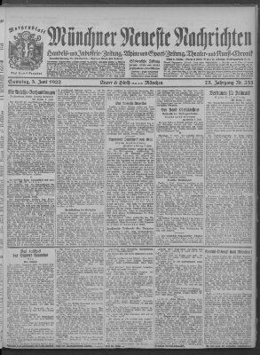 Münchner neueste Nachrichten Samstag 3. Juni 1922