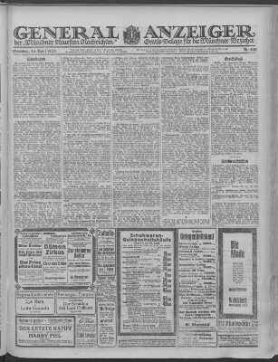Münchner neueste Nachrichten Samstag 14. April 1923