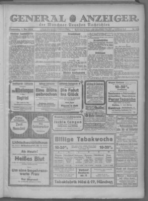Münchner neueste Nachrichten Donnerstag 1. Mai 1924
