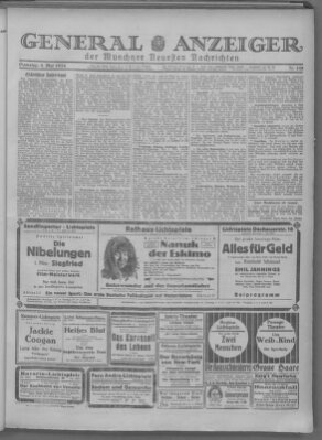 Münchner neueste Nachrichten Samstag 3. Mai 1924