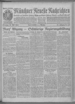 Münchner neueste Nachrichten Dienstag 27. Mai 1924