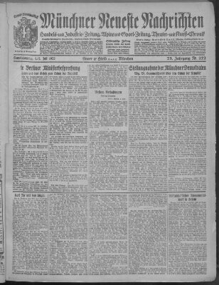 Münchner neueste Nachrichten Sonntag 2. Juli 1922