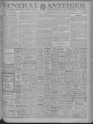 Münchner neueste Nachrichten Mittwoch 9. August 1922