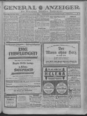 Münchner neueste Nachrichten Donnerstag 20. März 1924
