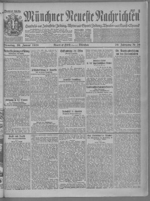 Münchner neueste Nachrichten Dienstag 26. Januar 1926