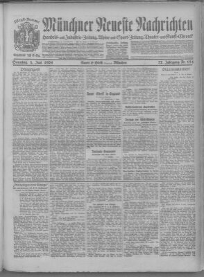 Münchner neueste Nachrichten Sonntag 8. Juni 1924