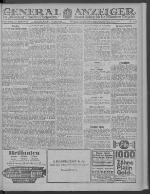 Münchner neueste Nachrichten Donnerstag 27. April 1922
