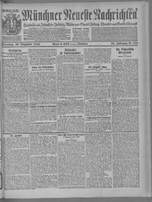 Münchner neueste Nachrichten Dienstag 29. Dezember 1925