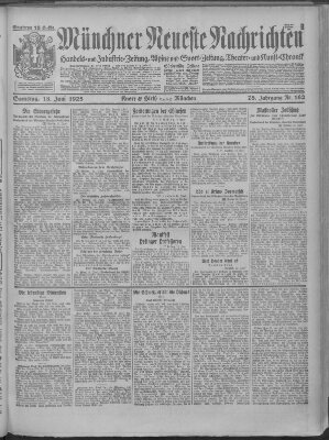 Münchner neueste Nachrichten Samstag 13. Juni 1925