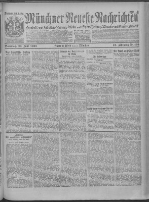 Münchner neueste Nachrichten Samstag 20. Juni 1925