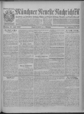 Münchner neueste Nachrichten Montag 22. Juni 1925
