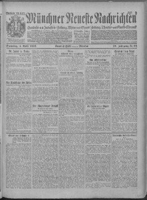 Münchner neueste Nachrichten Samstag 4. April 1925