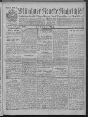 Münchner neueste Nachrichten Freitag 5. Dezember 1924