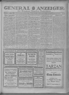 Münchner neueste Nachrichten Mittwoch 7. Januar 1925