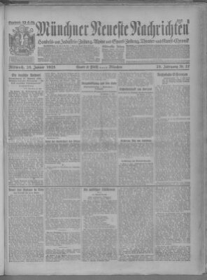 Münchner neueste Nachrichten Mittwoch 28. Januar 1925