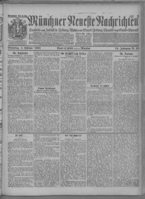 Münchner neueste Nachrichten Dienstag 3. Februar 1925