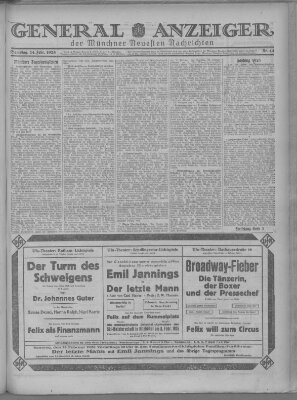 Münchner neueste Nachrichten Samstag 14. Februar 1925