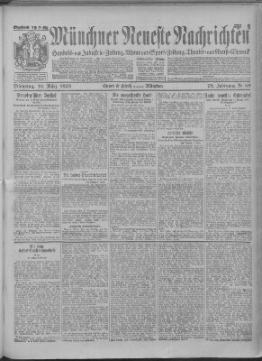 Münchner neueste Nachrichten Dienstag 10. März 1925