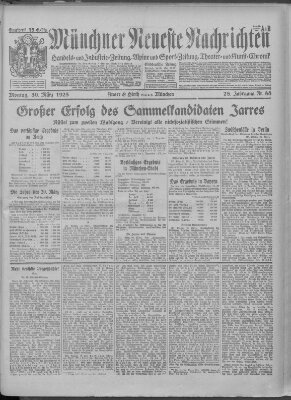 Münchner neueste Nachrichten Montag 30. März 1925