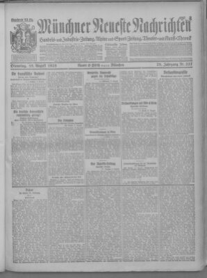 Münchner neueste Nachrichten Dienstag 18. August 1925