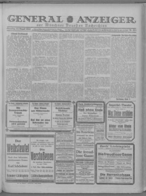 Münchner neueste Nachrichten Samstag 22. August 1925
