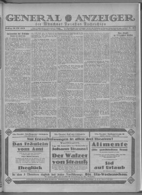 Münchner neueste Nachrichten Freitag 30. Oktober 1925
