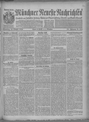 Münchner neueste Nachrichten Samstag 23. Oktober 1926