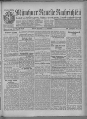 Münchner neueste Nachrichten Donnerstag 26. August 1926