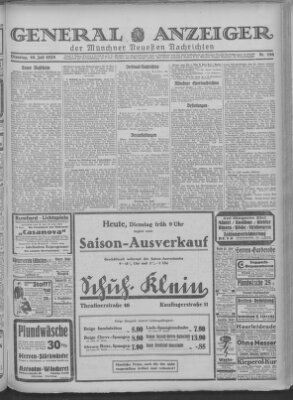 Münchner neueste Nachrichten Dienstag 10. Juli 1928