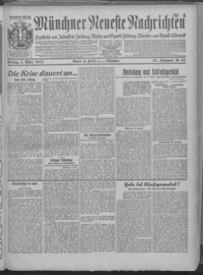 Münchner neueste Nachrichten Freitag 2. März 1928
