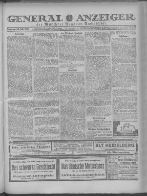 Münchner neueste Nachrichten Dienstag 27. Juli 1926