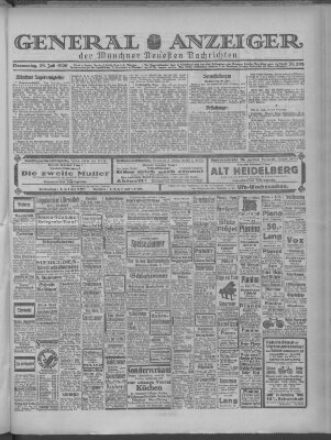 Münchner neueste Nachrichten Donnerstag 29. Juli 1926